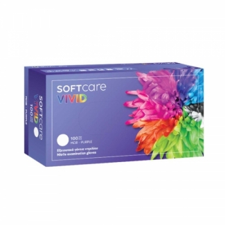 Nitrile examination powderfree gloves Softcare Vivid, purple, all sizes (100pcs)