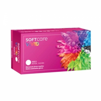 Nitrile examination powderfree gloves Softcare Vivid, fuchsia, all sizes (100pcs)