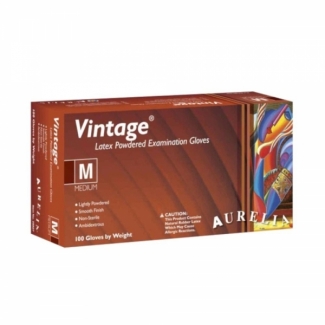 Disposable examination Latex powdered white gloves Aurelia Vintage, all sizes (100pcs)