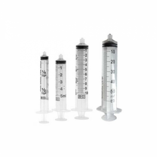 BD Plastipak Concentric Luer Lock single-use syringe without needle, all sizes