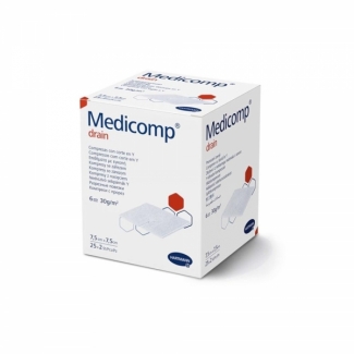 Γάζα Αποστειρωμένη τραχειοτομίας 6πλή Medicomp Drain (25x2τμχ) όλα τα μεγέθη