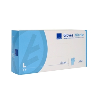 Nitrile microsurgery powder-free light blue gloves Abena sensitive, all sizes (100pcs)