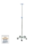 I.V. trolley stand on 5 wheels, stainless steel with 4 hooks AC-552