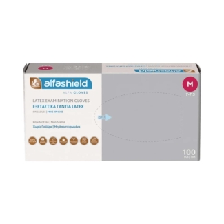 Latex examination Powder-free gloves, white colour Alfashield, all sizes (100pcs)