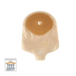 Urostomy bag with non-return valve flat base and system one-piece translucent beige and opening 13-60mm (30pcs)