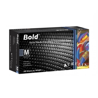 Γάντια Νιτριλίου Μαύρα, Χωρίς Πούδρα Aurellia Bold (100άδα)