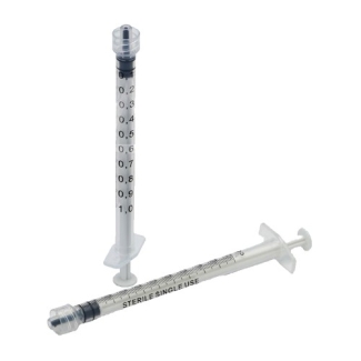1ml Syringe without needle, single-use, concentric Luer Lock (Pack of 100pcs)