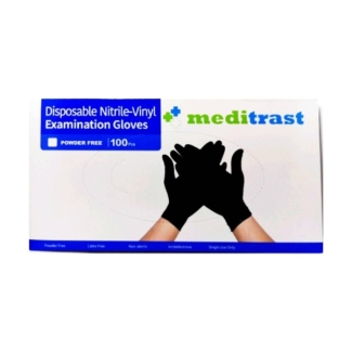 Nitrile-vinyl examination gloves powder-free Black (100pcs)