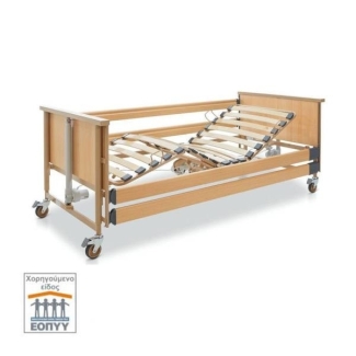 Electric 3-functions bed with rails & wheels Dali