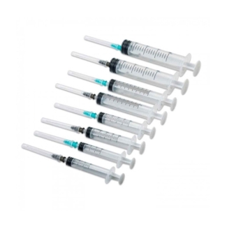 Syringe with needle, single-use 21G x 38mm, all sizes
