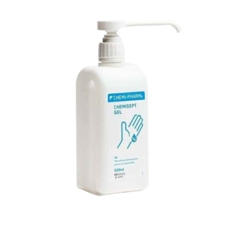 Chemisept Med liduid gel hand disinfectant 1000ml with pump, 80% alcohol and glycerin