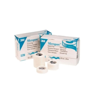Ταινία αυτοκόλλητη Χάρτινη Λευκή Micropore 3M, όλα τα μεγέθη