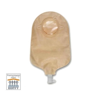 Urostomy bag closed with non-return valve and system two-pieces convex translucent beige and opening 45mm (30pcs)