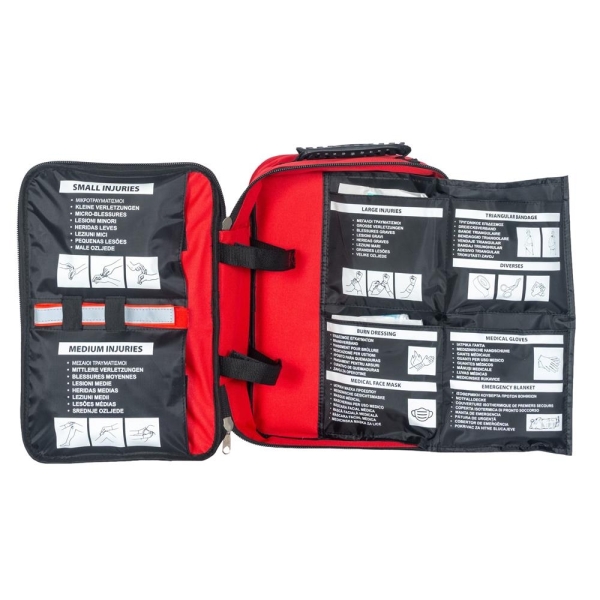 First-aid kit for car DIN 13164:2022 and fire extinguisher socket